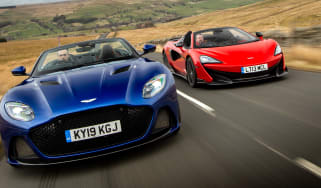 Aston Martin DBS leading McLaren 600LT